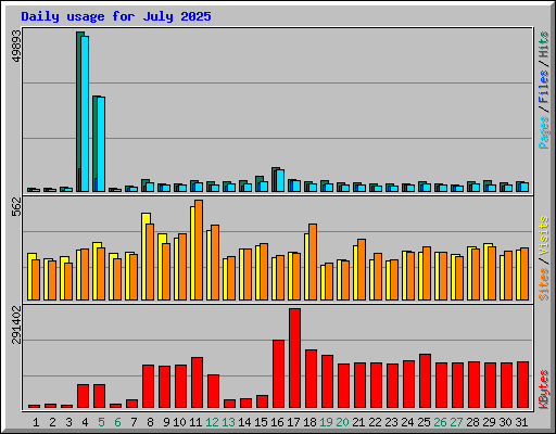 Daily usage for July 2025