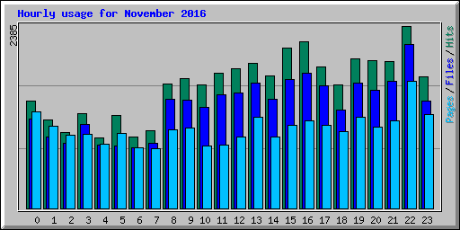 Hourly usage for November 2016