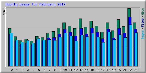 Hourly usage for February 2017