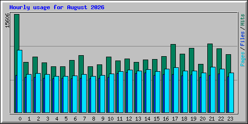 Hourly usage for August 2026